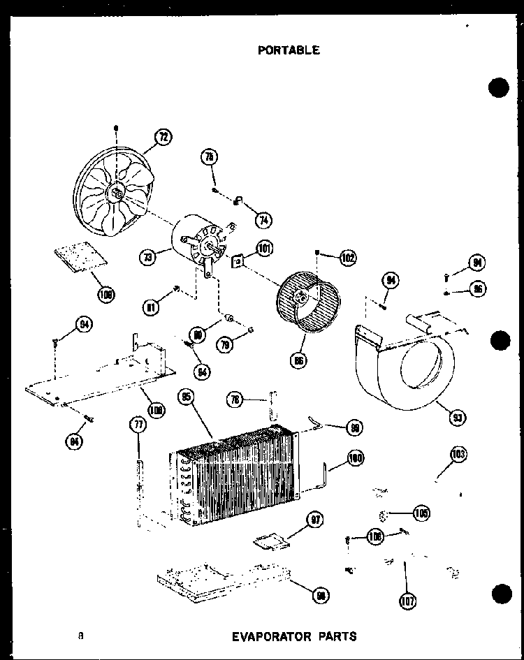 Evaporator Parts Diagram and Parts List for 6-SPMW P54972-13R Amana Air Conditioner