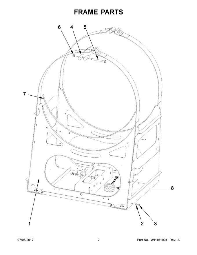 02 - Frame Parts Diagram and Parts List for MXR30PDAAS  Maytag Washer
