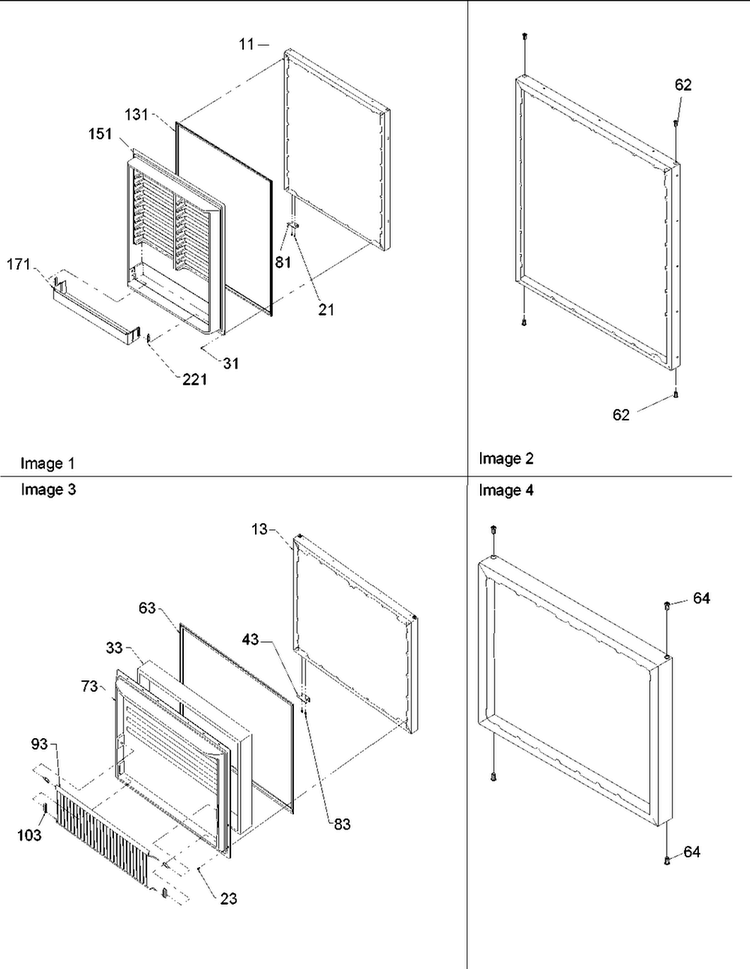 Door Assy Diagram and Parts List for BRF20VCPSER-P1321312WS  Amana Refrigerator