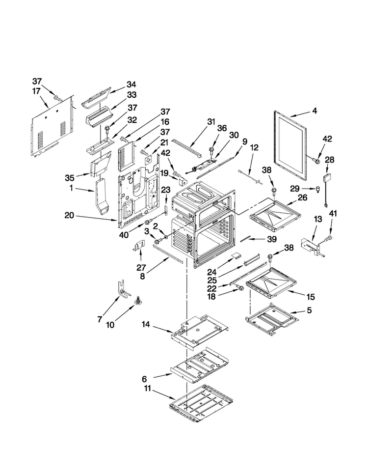 Chassis Parts Diagram and Parts List for MGR6775BDS20  Maytag Range