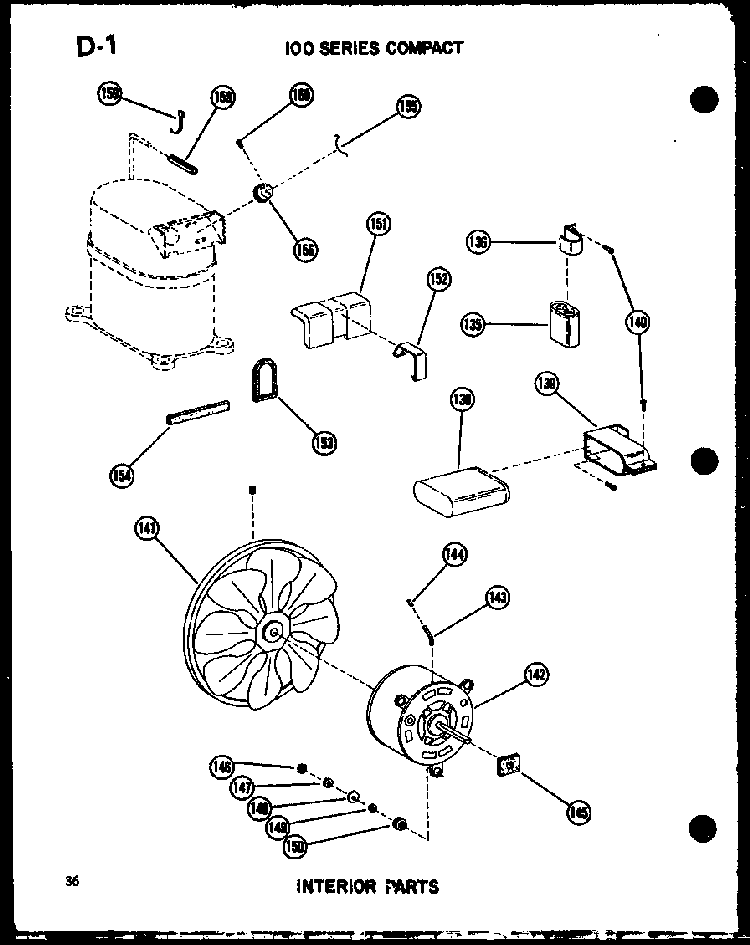 Interior Parts Diagram and Parts List for 11-5J P54336-67R Amana Air Conditioner