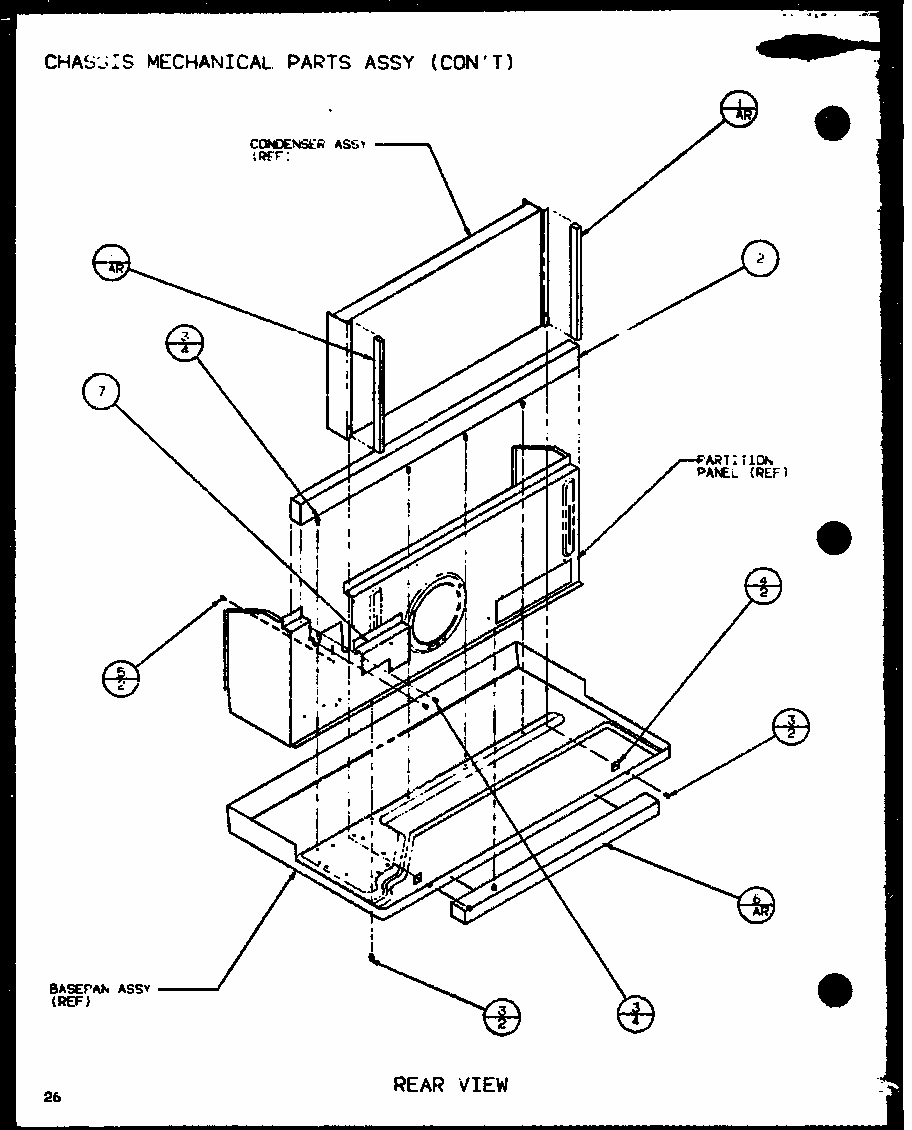 Chassis Mechanical Parts Assy (ptc09300er/p9812508r) (ptc09400er/p9872208r) Diagram and Parts List for PTC07300ER P9882501R Amana Air Conditioner