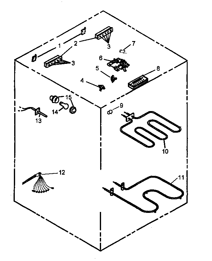 Electrical Components Diagram and Parts List for CC13W P1155203S Amana Range