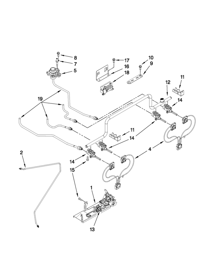 Manifold Parts Diagram and Parts List for JDS8850CDS00  Jenn-Air Range