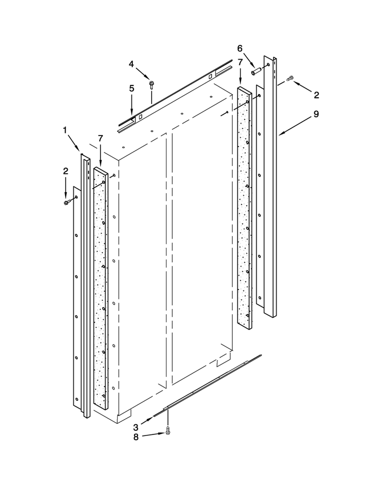 Cabinet Trim Parts Diagram and Parts List for JS42NXFXDW05  Jenn-Air Refrigerator