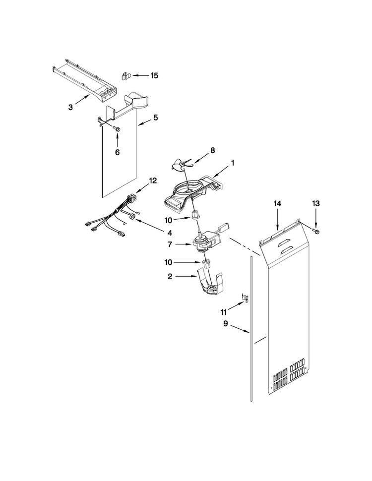 Air Flow Parts Diagram and Parts List for MSB27C2XAB00  Maytag Refrigerator