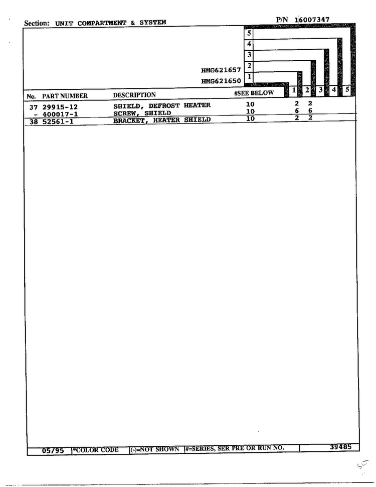 Unit Compartment And System Page 3 Diagram and Parts List for HMG621657  Admiral Refrigerator
