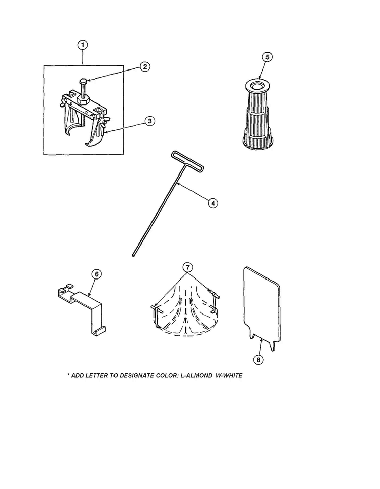 Seal And Switch Tools Diagram and Parts List for CW4202W2-PCW4202W2B  Amana Washer