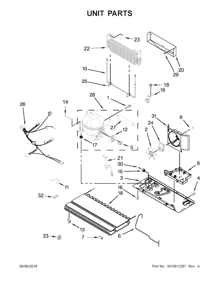 Unit Parts Diagram and Parts List for AFI2539ERM02  Amana Refrigerator