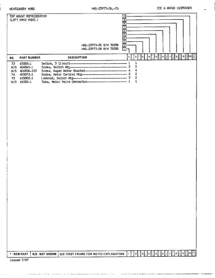 Ice And Water Dispenser Page 4 Diagram and Parts List for 23973A  Admiral Refrigerator