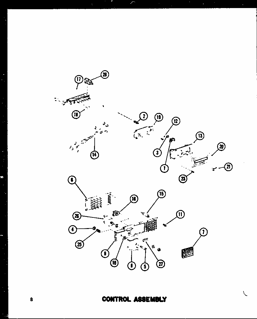 Control Assembly Diagram and Parts List for RV-10 P74582-3M Amana Microwave