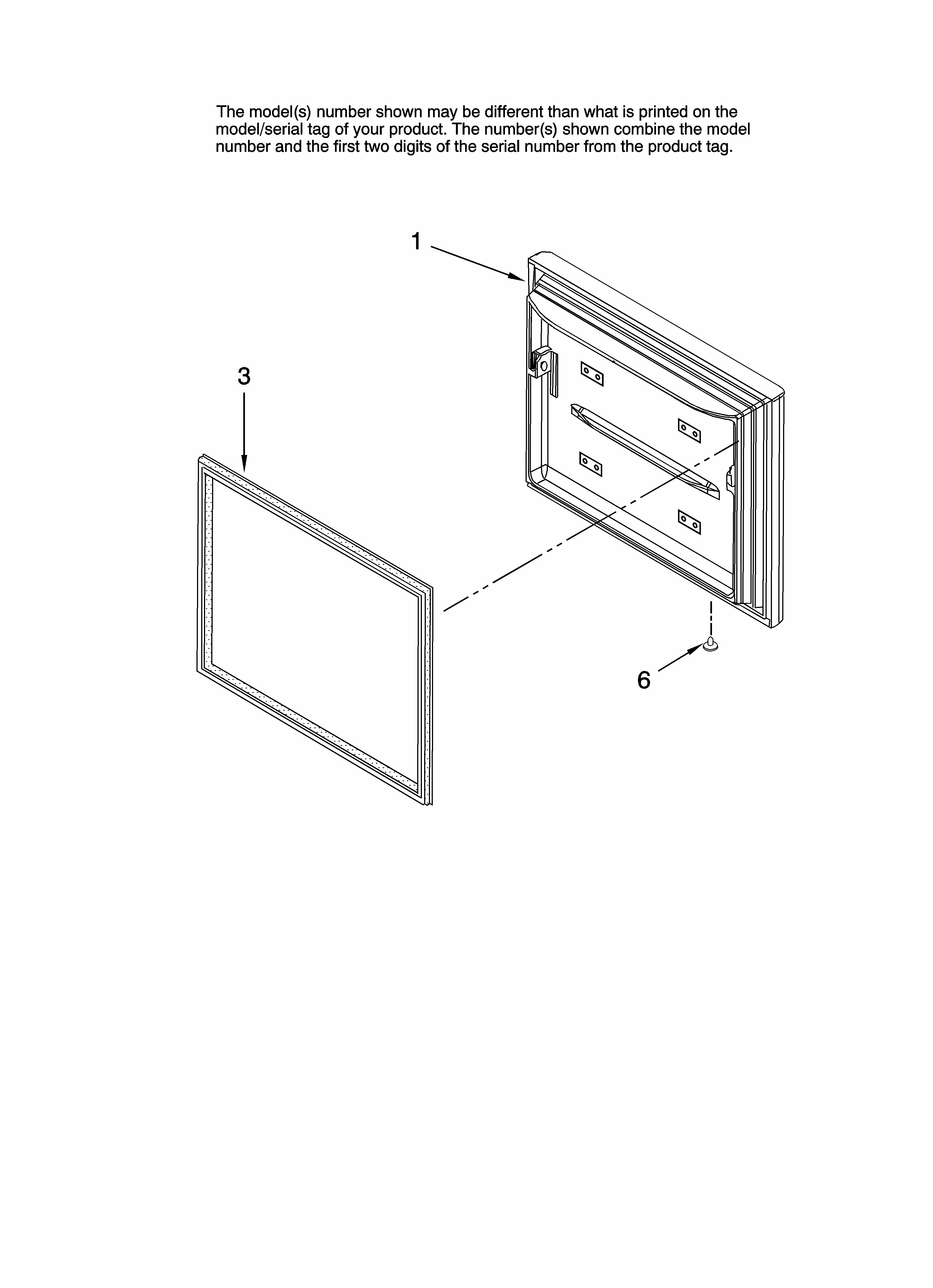 Freezer Door Parts Diagram and Parts List for RY495111  Maytag Refrigerator