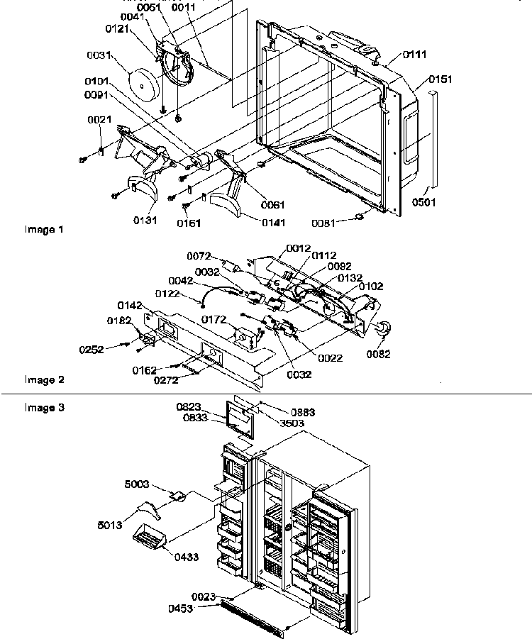 Cavity, Heater/ Ice Actuator Arm-e Ice Diagram and Parts List for SRDE25TPE-P1190314WE  Amana Refrigerator