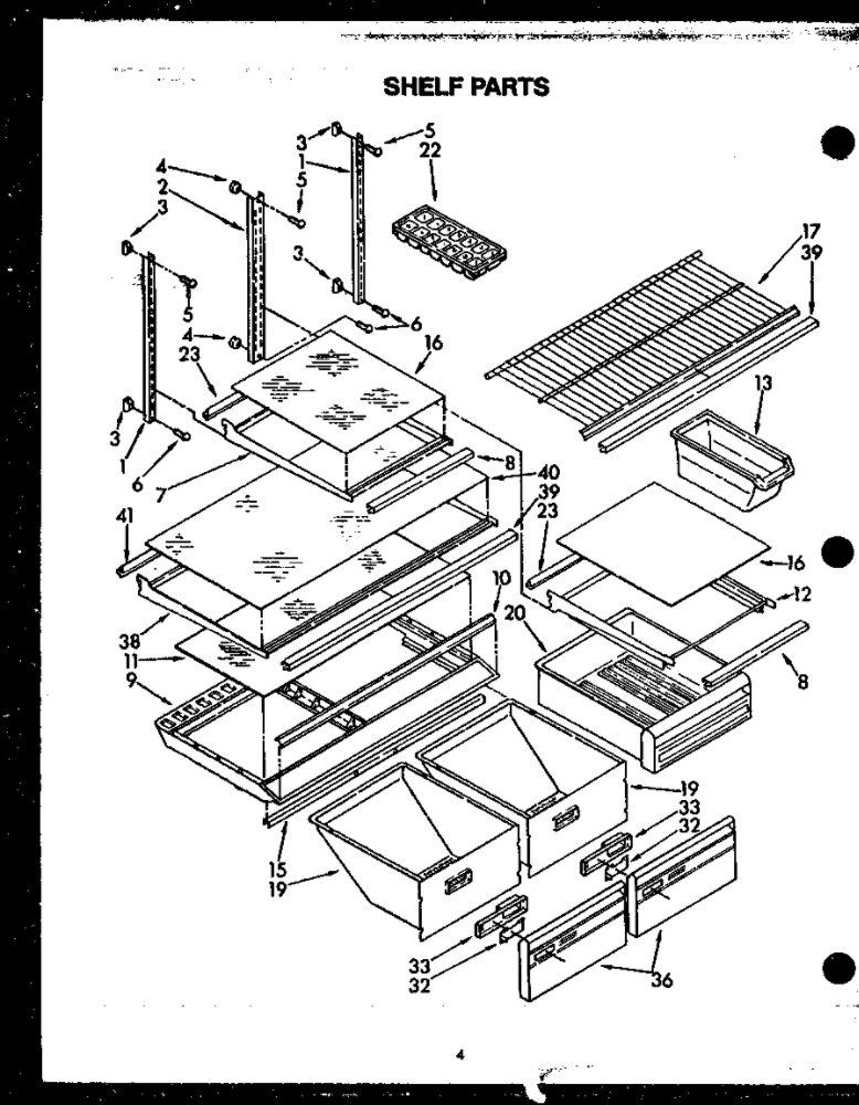 Shelf Diagram and Parts List for KGF-5  Maytag Refrigerator