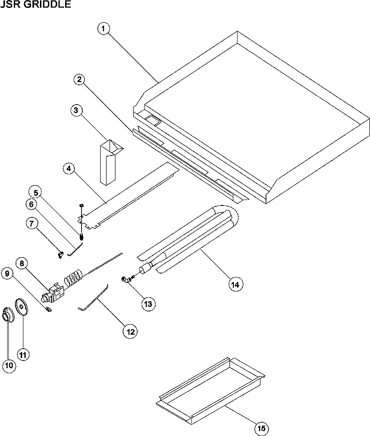 JSR GRIDDLE Diagram and Parts List for JSR48GT36  Maytag Range