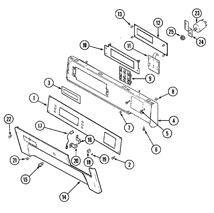CONTROL PANEL (DRYER) Diagram and Parts List for MLG19PDAEW  Maytag Washer Dryer Combo