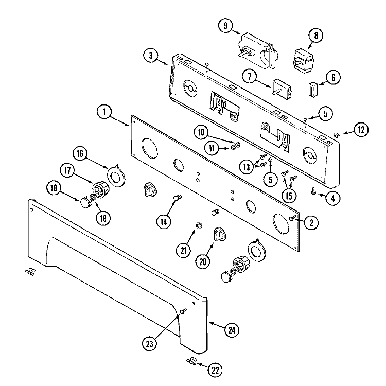 CONTROL PANEL Diagram and Parts List for MUG15MNAWW  International Dryer