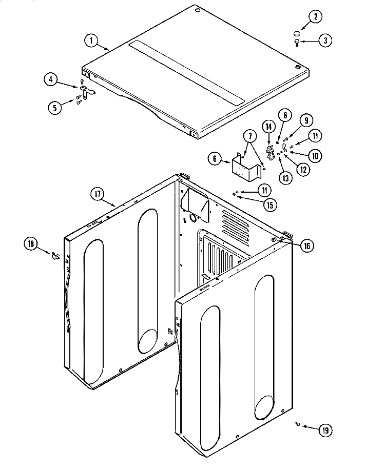 CABINET - FRONT (UPPER) Diagram and Parts List for MUE15MNAYW  International Dryer