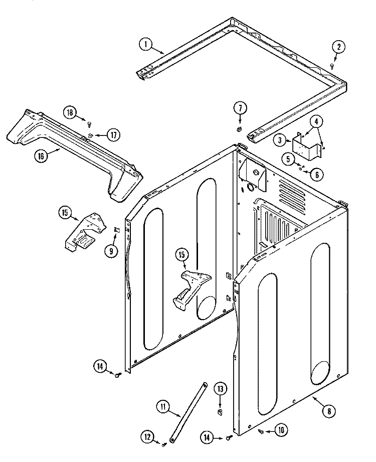 CABINET - FRONT (LOWER) Diagram and Parts List for MLG23MNAWW  Maytag Dryer
