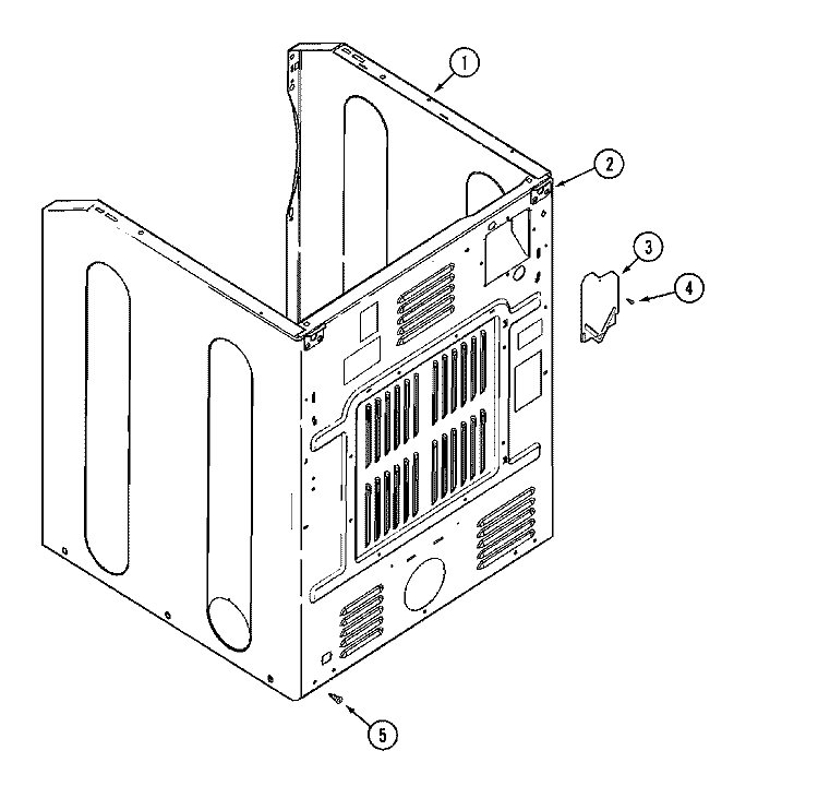 CABINET - REAR Diagram and Parts List for MDE14PDAGW  Maytag Dryer