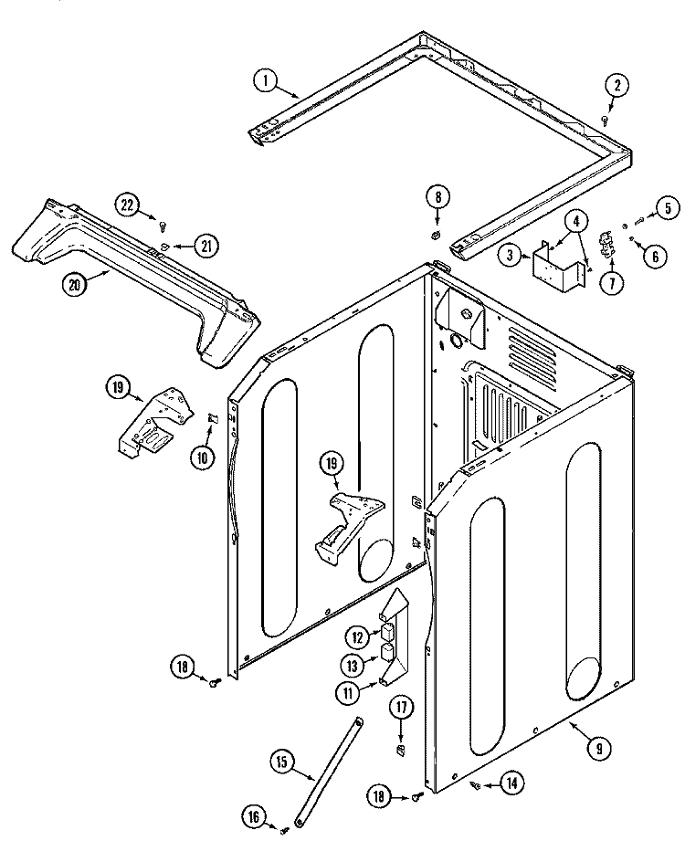CABINET - FRONT (LOWER) Diagram and Parts List for MHE15PDAZW  Maytag Dryer