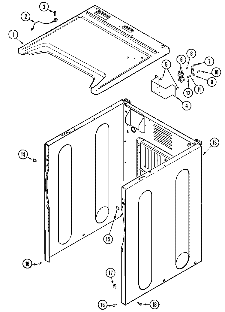 CABINET - FRONT Diagram and Parts List for MDE16CSDGW  Maytag Dryer