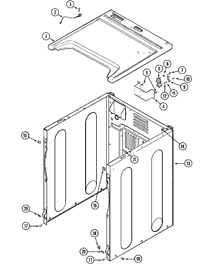 CABINET - FRONT (MDE16CSAYQ / MDE16CSAZQ) Diagram and Parts List for MDE16CSAYQ  Maytag Dryer