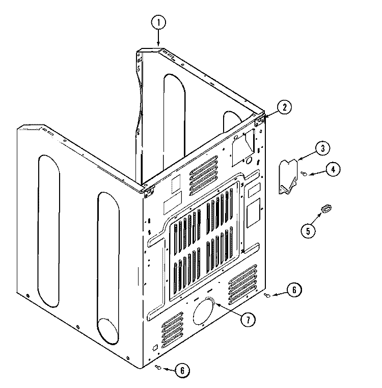 CABINET - REAR Diagram and Parts List for MDE14PDACQ  Maytag Dryer