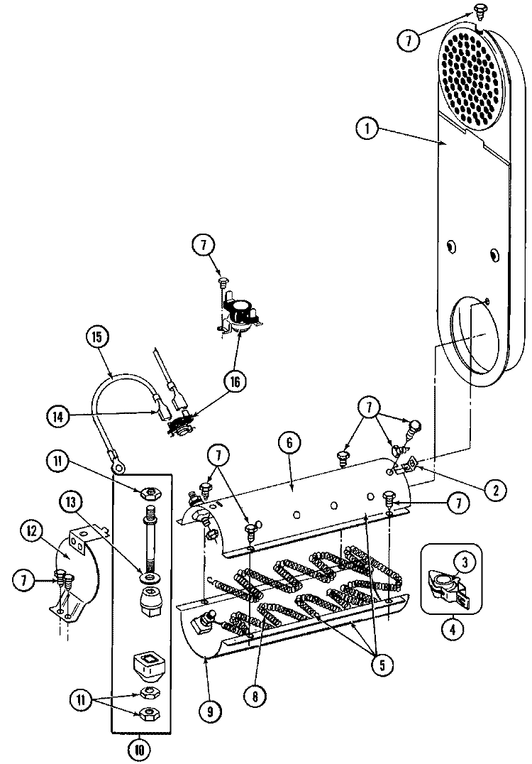 HEATER (A0 SERIES) Diagram and Parts List for MDE27PCAEL  Maytag Dryer