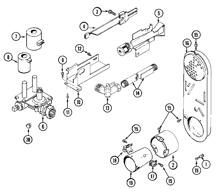 GAS VALVE Diagram and Parts List for MDG12CSEGW  Maytag Dryer