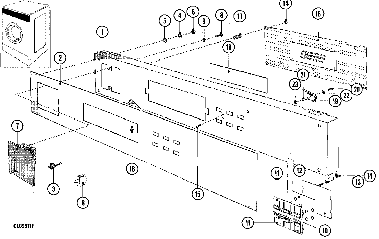 CONTROL PANEL Diagram and Parts List for MFR50PDAVS  Maytag Washer