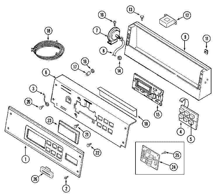 CONTROL PANEL (MAH20PRAWW) Diagram and Parts List for MAH20PRAWW  Maytag Washer