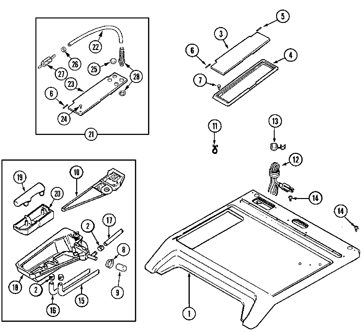 TOP (MAH20PNAWW) Diagram and Parts List for MAH20PNAWW  Maytag Washer