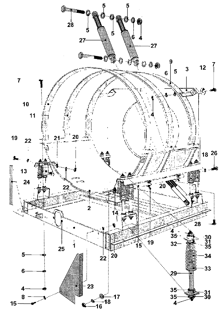 FRAME Diagram and Parts List for MFS35PNAVS  Maytag Washer