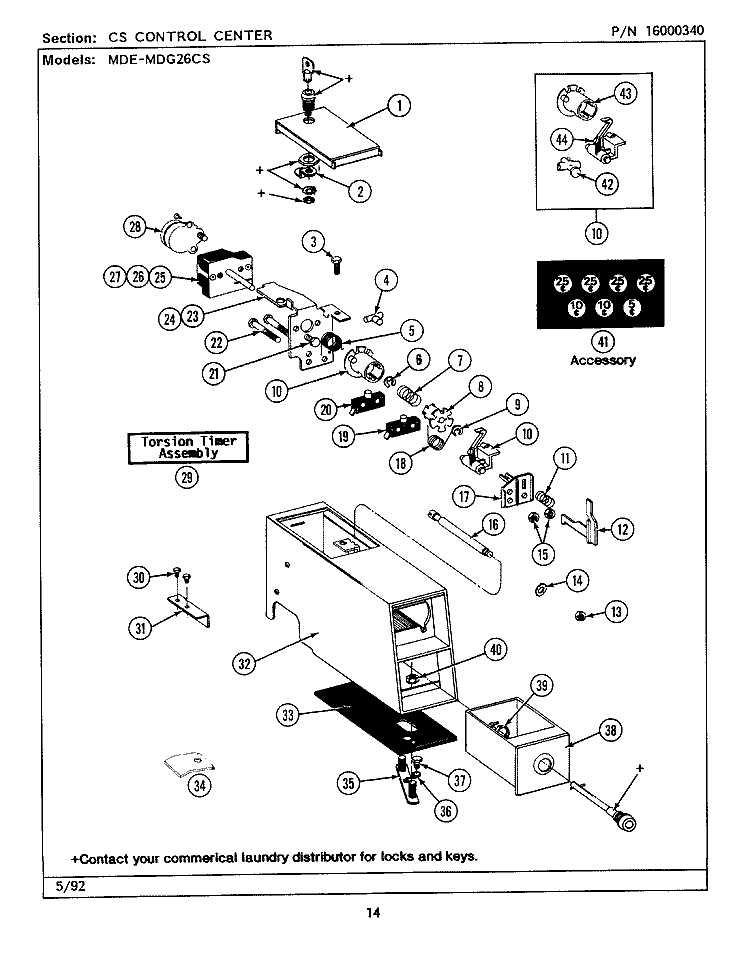 CS CONTROL CENTER Diagram and Parts List for MDE26CSACW  Maytag Dryer