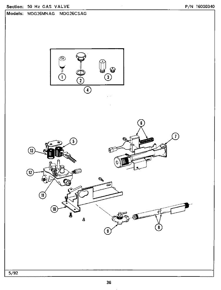 50 HZ CONVERSION LIST Diagram and Parts List for MDE26MNAGG  Maytag Dryer