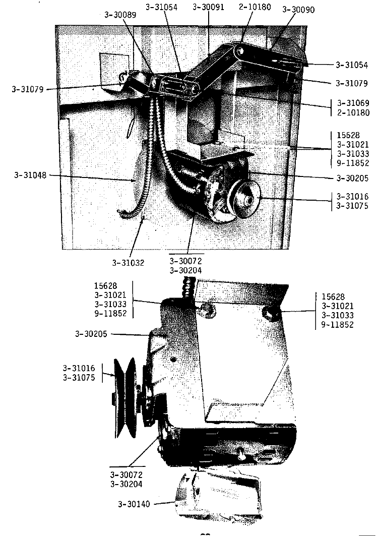 MOTOR & TENSION ARM ASSEMBLY Diagram and Parts List for DG30CT  Maytag Dryer