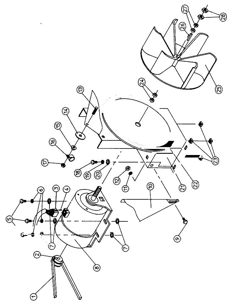 FAN - COOLED MOTOR MOUNT ASSEMBLY Diagram and Parts List for DGS30PC1  Maytag Dryer