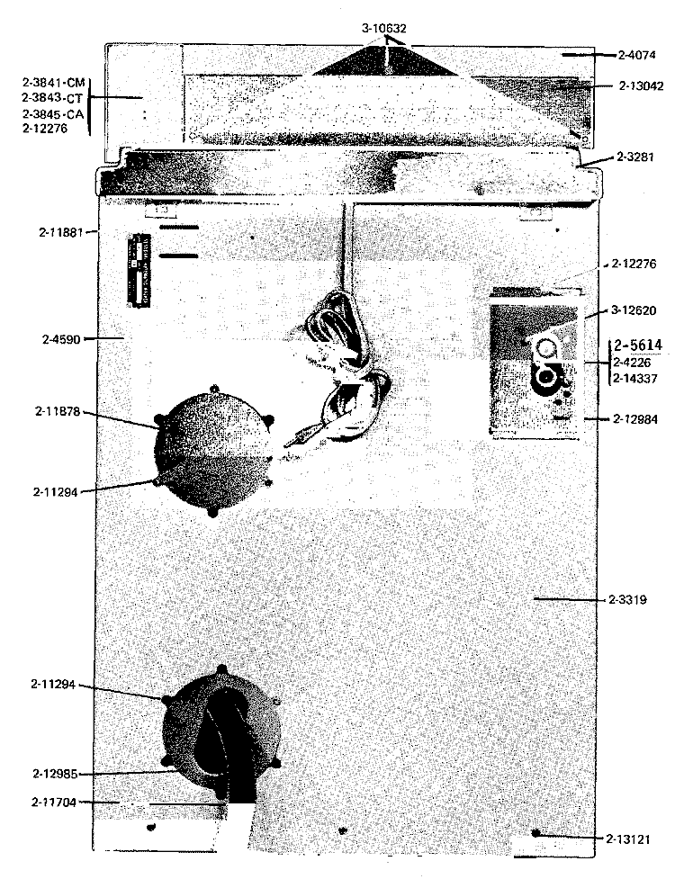 REAR VIEW Diagram and Parts List for A16CA  Maytag Washer