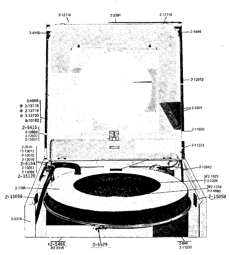 TOP COVER Diagram and Parts List for A16CA  Maytag Washer