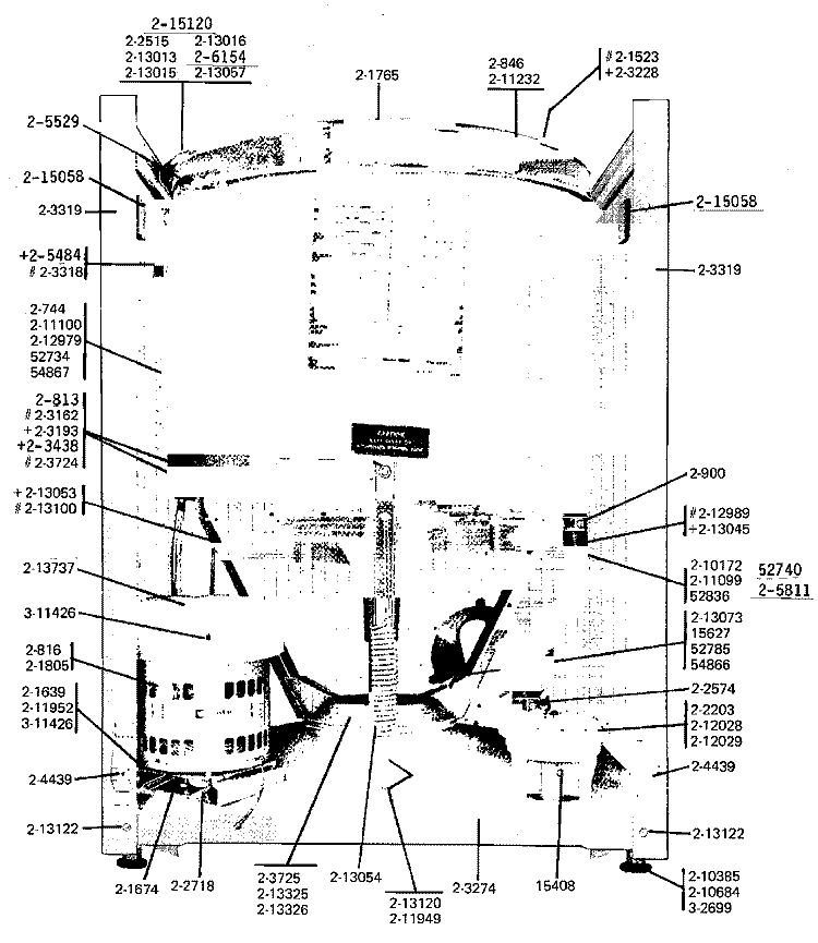FRONT PANEL REMOVED Diagram and Parts List for A16CA  Maytag Washer