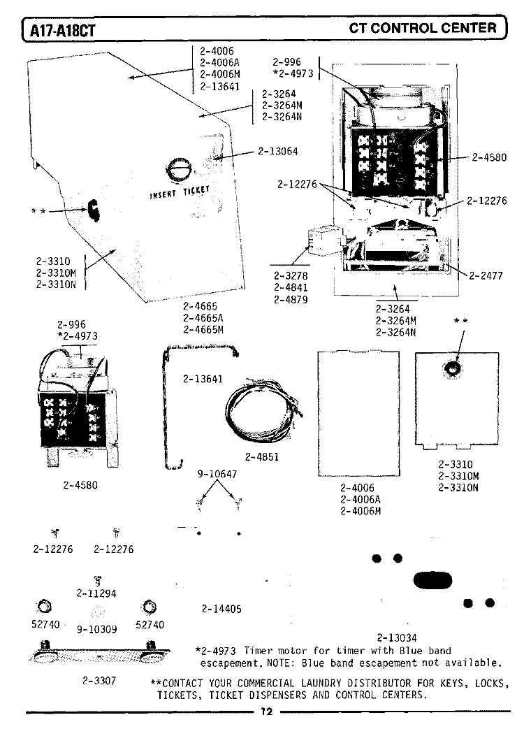 CT CONTROL CENTER Diagram and Parts List for A17CT  Maytag Washer