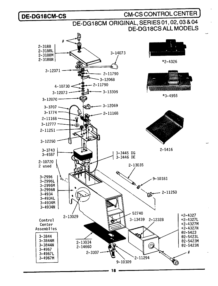 CM CONTROL CENTER Diagram and Parts List for DE18CM  Maytag Dryer