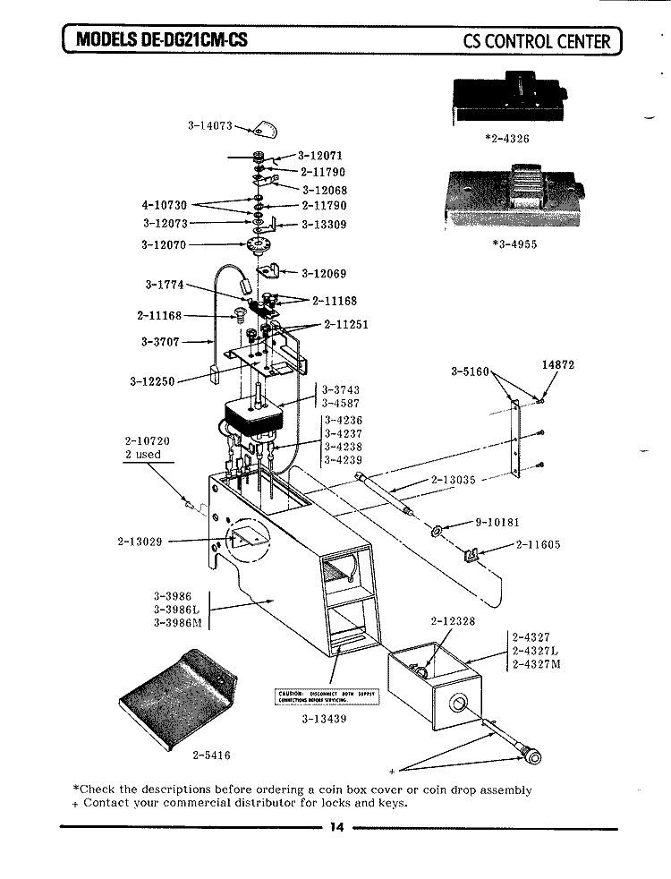 CONTROL CENTER Diagram and Parts List for DE21CM  Maytag Dryer