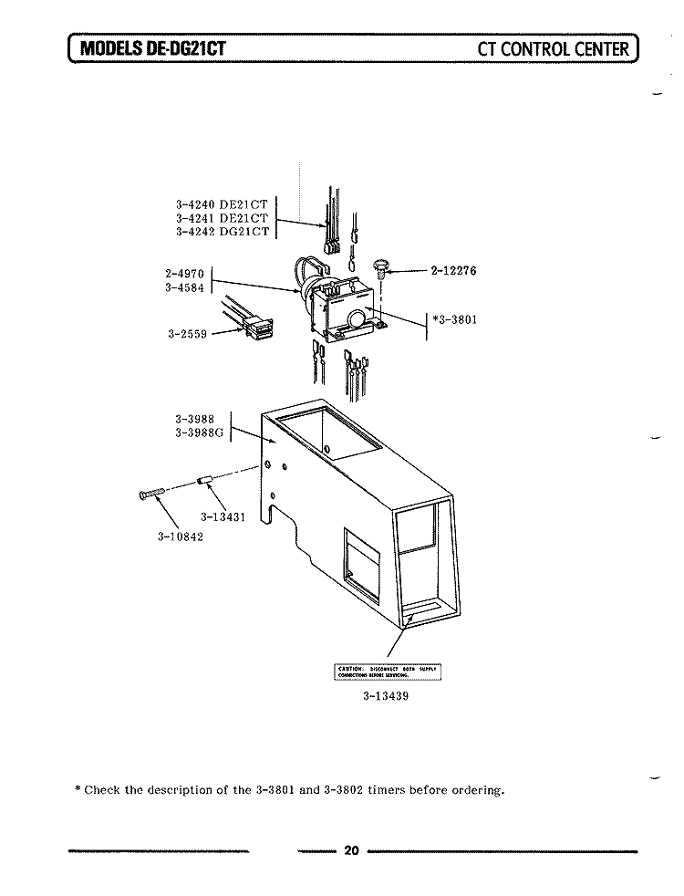 CONTROL CENTER Diagram and Parts List for DE21CT  Maytag Dryer