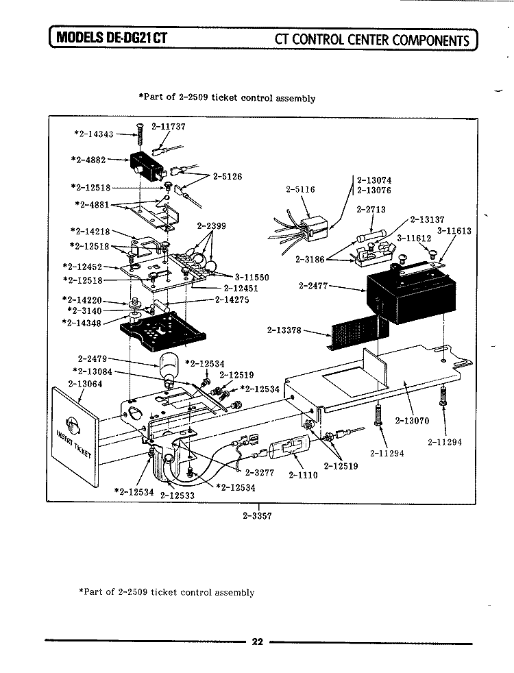 CONTROL CENTER COMPONENTS Diagram and Parts List for DE21CT  Maytag Dryer