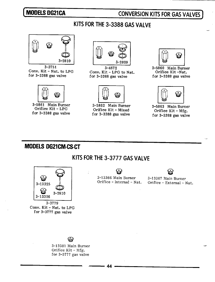 CONVERSION KIT Diagram and Parts List for DG21CM  Maytag Dryer