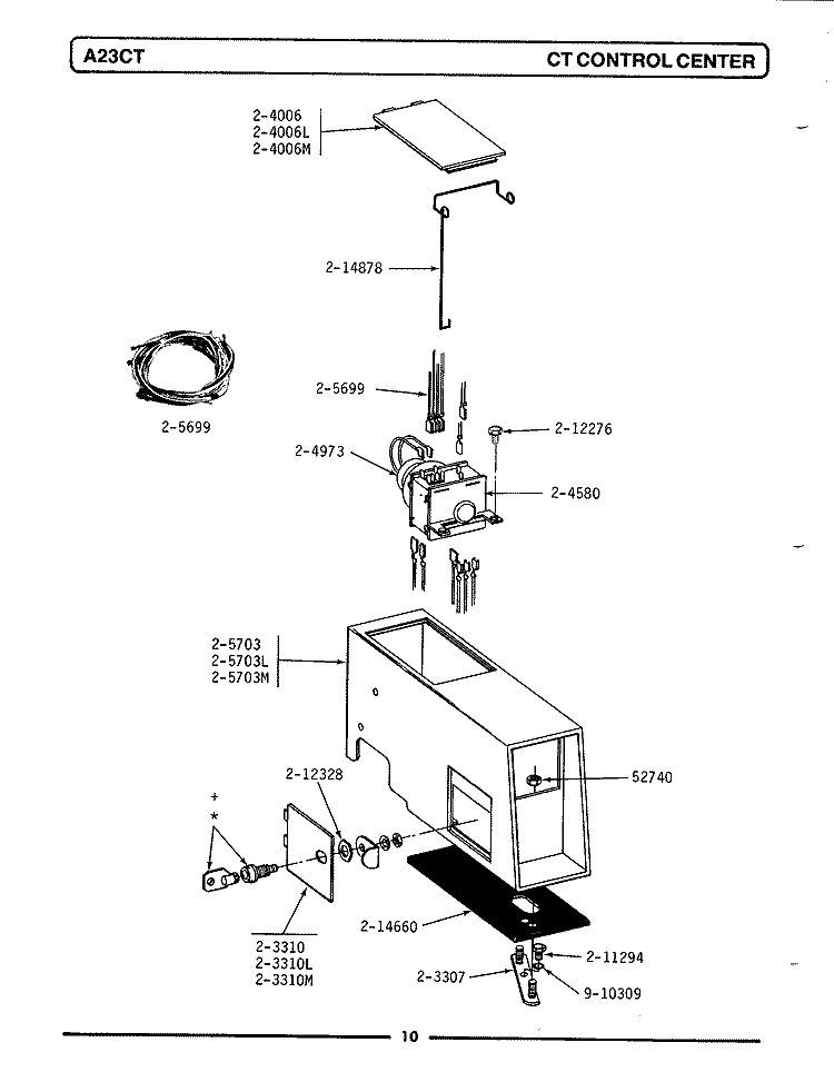 CT CONTROL CENTER Diagram and Parts List for A23CT  Maytag Washer