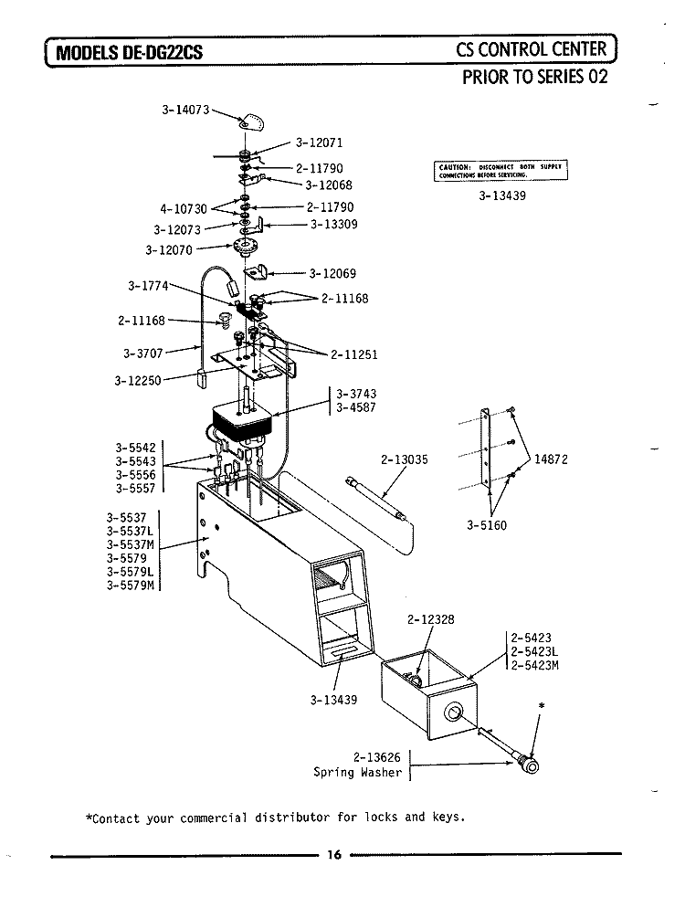 CONTROL CENTER (SERIES 00) Diagram and Parts List for DE22CS  Maytag Dryer