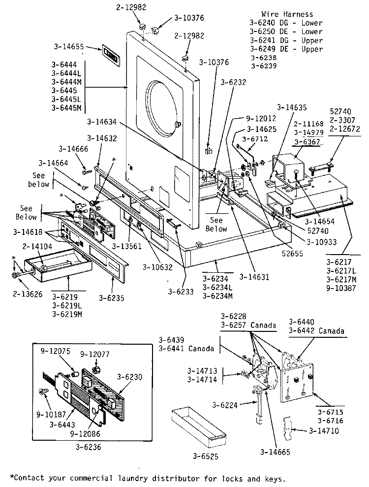 CONTROLS & UPPER DRYER FRONT PANEL Diagram and Parts List for DE23CD  Maytag Dryer